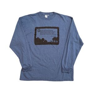 Cree Proverb Hemp Cotton Heather Denim Blue Long Sleeve Tee XL